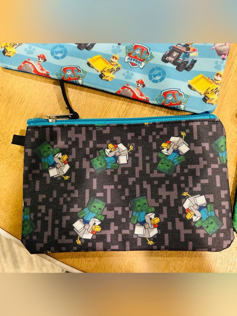 Assorted Kids Gaming & Character Zip Pouches (Minecraft, Pokemon, Paw Patrol+)